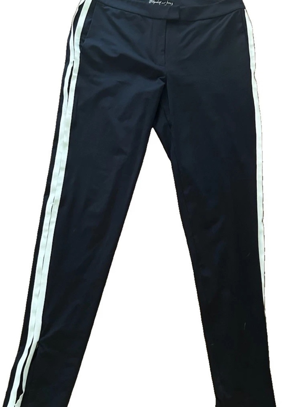 Elizabeth and James Black Skinny Pants with White Side Stripes